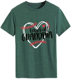 T-Shirt de grand-mère de basket-ball pour femmes, chemise Love Heart