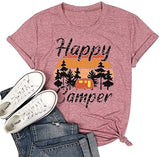 T-Shirt Happy Camper pour femmes, chemise graphique Vintage Happy Camper