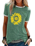 Damen T-Shirt mit Sonnenblumen-Grafik, Sommershirt