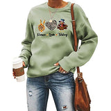Peace Love Turkey Sweatshirt for Women Thanksgiving Graphic Clothing Shirt