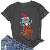 Women Chicken with Glasses Bandana Tee Shirt Cute Chicken T-Shirt
