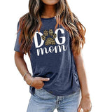 Dog Mom Tees Women Mom Gift Short Sleeve Graphic T-Shirt