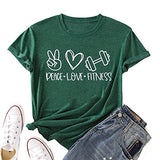 Damen Peace Love Fitness Shirt Fitnessshirts