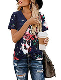 Fashion V Neck Floral T-Shirt Leopard Shirt Tunic Shirt for Women