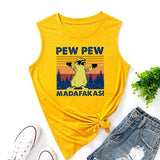 Pew Pew Madafakas Tank Top für Frauen, lustiges Pew Pew Katzenshirt