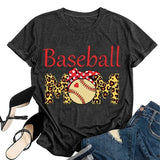 Femmes Baseball maman T-Shirt femmes drôle léopard graphique maman chemise