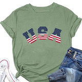 Women American Flag Shirt Patriotic T-Shirts July 4th Tees Tops