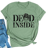 T-shirt rétro Dead Inside Skull pour femmes, chemise graphique avec crâne