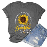 Wenn Sie den Sonnenschein nicht finden können, seien Sie der Sonnenschein T-Shirt Frauen Grafik Shirt Sonnenblumen Shirt