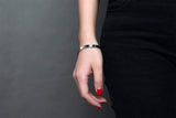 Womens Open Cuff Bracelets Stainless Steel Friendship Arm Jewelry Personalized Engrave Name Date for Mom Girls 6mm