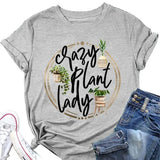 Crazy Plant Lady Shirt Damen Gartenarbeit Grafik T-Shirt Pflanzenliebhaber Tees
