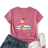 Chemise de joyeux Noël pour femmes, T-Shirt Santa Flamingo