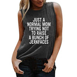 Femmes juste une maman normale essayant de ne pas élever un tas de Jerkfaces T-Shirt drôle maman chemise graphique
