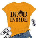 T-shirt rétro Dead Inside Skull pour femmes, chemise graphique avec crâne
