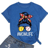 Mom Life Fußball T-Shirt Frauen Fußball Mama Grafik T-Shirts