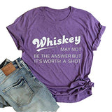 T-Shirt „Whiskey ist vielleicht nicht die Antwort, aber einen Versuch ist es wert“ für Damen (3 Farben)