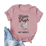 Women Farm Fresh Butt Nuggets T-Shirt Funny Chicken Shirt