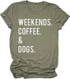 Frauen Wochenenden Kaffee &amp; Hunde T-Shirt