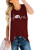 Frauen EKG Herz Tank Tops Camper Liebe Shirt