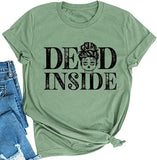 T-shirt rétro Dead Inside Skull pour femmes, chemise graphique avec crâne