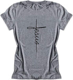 Women Cross Faith Blessed Jesus T-Shirt Christian Shirt