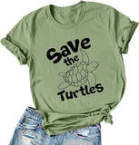 Süßes T-Shirt mit Schildkröten-Grafik für Damen