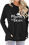 Women Mama Bear T-Shirt Blouse with Pockets