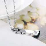 Couples Stainless Steel Pendant Necklace Personalized Matching Necklaces Set for Couple with Name Lettering Date Engraved
