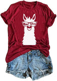 Damen Mama Lama T-Shirt Lustiges Lama Shirt