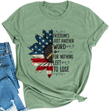 T-Shirt mit amerikanischer Flagge und Aufschrift „Freedom's Just Another Word for Nothing Left to Lose“