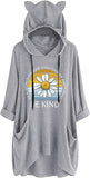 Women In A World Where You Can Be Anything Be Kind Shirt Blouse with Cat Ears Pockets