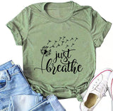 Damen Just Breathe T-Shirt Hoffnungsshirt