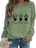 Damen Crazy Plant Lady Grafik T-Shirt