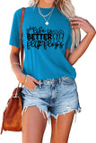 Damen T-Shirt mit Aufschrift „Life is Better in Flip Flops“, für den Sommer, Ozean, Urlaub