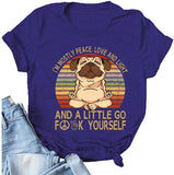 Women I'm Mostly Peace Love and Light T-Shirt Funny Yoga Shirt