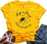 Süßes T-Shirt mit Schildkröten-Grafik für Damen