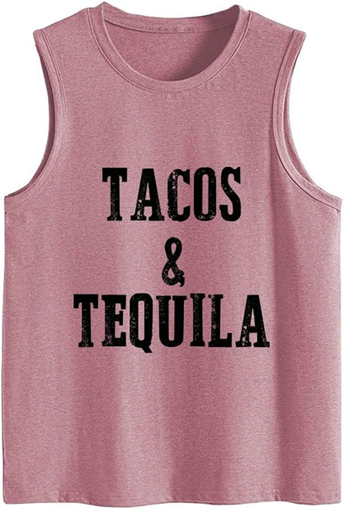 Tacos and Tequila Tank Tops Women Graphic Drinking Shirt