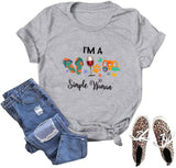 Frauen Ich bin eine einfache Frau T-Shirt Campers Life Shirt