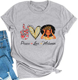 Frauen Frieden Liebe Melanin T-Shirt Melanin Grafik T-Shirt Afro Frau T-Shirt