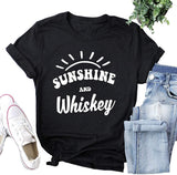 Women Sunshine and Whiskey T-Shirt Graphic T-Shirt