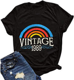 T-Shirt d'anniversaire pour femmes, Vintage des années 1970, Vintage des années 1980, Vintage des années 1990