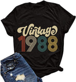 T-Shirt d'anniversaire pour femmes, Vintage des années 1970, Vintage des années 1980, Vintage des années 1990