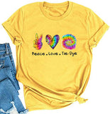 Peace Love The Dye T-Shirt pour Femme Chemise Hippie