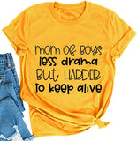 Frauen Mama von Jungs weniger Drama T-Shirt Mama Leben Shirt