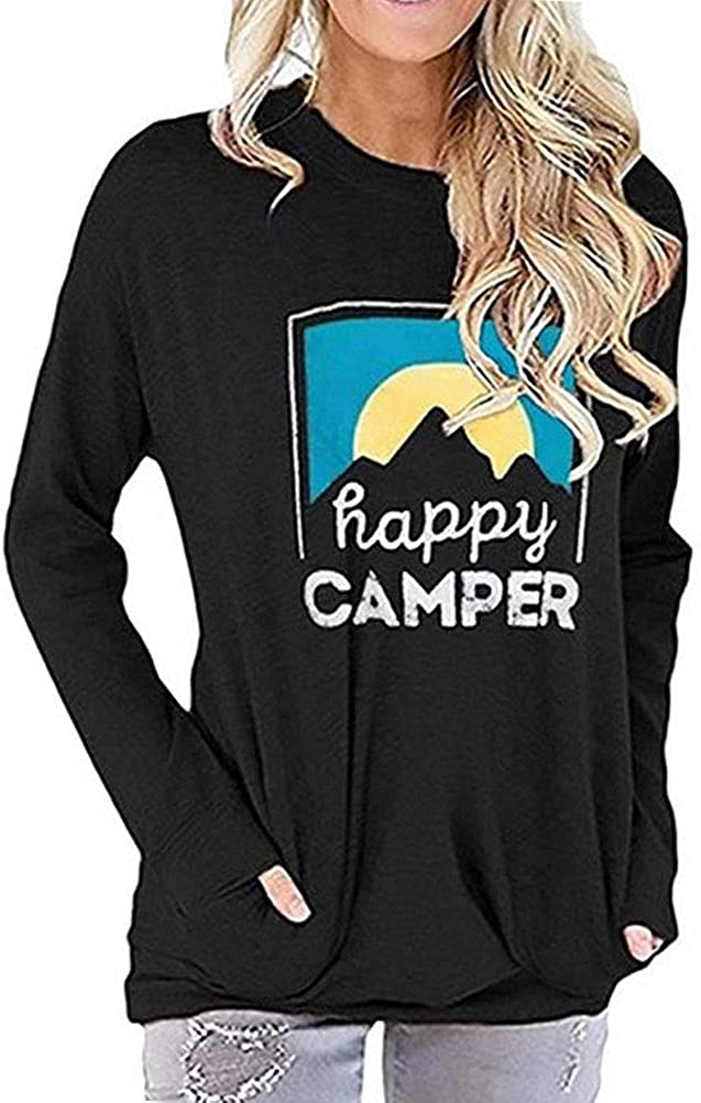 Damen Happy Camper Bluse mit Taschen