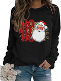 Women Vintage Santa Sweatshirt Ho Ho Ho Merry Christmas Shirt