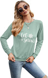 Damen Let It Snow Langarmshirt Schneeflocke Weihnachtsbluse
