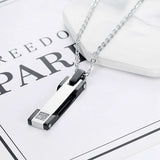 Couples Stainless Steel Pendant Necklace Personalized Matching Necklaces Set for Couple with Name Lettering Date Engraved