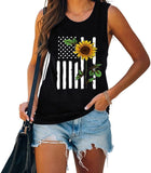 4. Juli Flagge Geschenk Tank Tops Frauen USA Flagge Blume Shirt