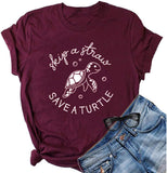 Süßes T-Shirt mit Schildkröten-Grafik für Damen